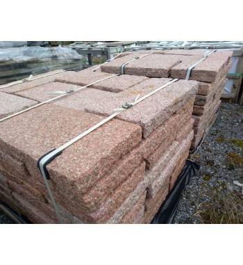 Pflasterplatten Granit rot gespitzt 30x60x6-8 cm